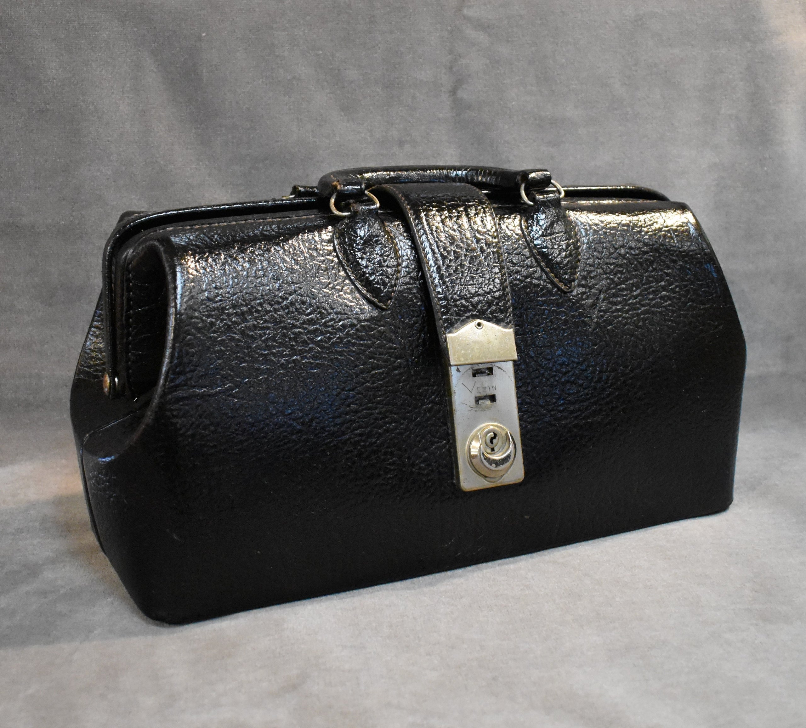 Antique Leather Cowhide Doctor Medical Bag 